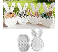 4PCS Bunny Tray Resin Molds,Easter Rabbit Shaped Silicone Moulds Set for Epoxy Resin Casting DIY Handmade Decoration Crafting Gifts Easter Decor (2PCS-A)