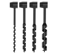 4pcs Bushcraft Survival Tool Scotch Eye Hand Wood Auger Drill Bits, Outdoor Survival Hand Drill Carbon Steel Manual Auger Drill 10/16/19/25mm Hand Auger Wrench
