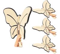 4pcs Butterfly Hair Clips for Women, Beige Acrylic | Cute Tiny Styling Clips, Secure Hold for Daily Wear, Elegant Shape, New Year's Outfit Accent