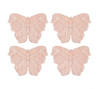 4pcs Butterfly Placemats PVC Heat Resistant Easy Clean Decorative Table Mats for Homes Dining Kitchen Restaurant Gold Red Pink(pink)