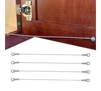 4Pcs Cabinet Door Restraint, Stainless Steel Cabinet Door Hinge Limiter, Hinge Opening Limiter Angle Stop Flexible Braideds Cable, Cupboard Swing Restrictor Stopper, Prevent Opening Too Far, 8"