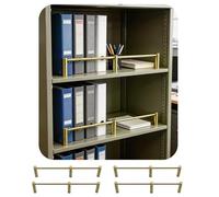 4PCS Cabinet Front Guard Fence Decor, Anti Slip Furniture Storage Edge Barrier with 12 Posts & Screws, Solid Brass Bar for Bookshelf Garage(77in/196cm)