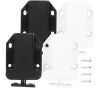 4pcs Cabinet Push Latch Magnetic Door Catch for Cupboard Closers | Plastic and Magnet Build, Tighter Seal, Replacement Hardware for Kitchen Cabinets, Dressers, Home Use