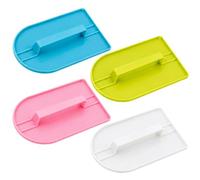4PCS Cake Smoother, Fondant Smoother and Cake Icing Smoother Tool Set, Professional Cake Decorating Tools for Buttercream Finishing, Four Colour Selection in Blue Green Pink White