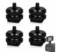 4PCS Camera Hot Shoe Mount to 1/4"-20 Tripod Screw Adapter Mount, Mini Ballhead Cold Shoe Camera Mount Adapter with 360° Rotation, Self Adhesive Camera Mount & Connect Adapter Mount
