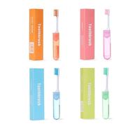 4Pcs Camping Folding Toothbrush Mini Foldable Soft Toothbrush Collapsible Soft Bristles Folding Manual Toothbrushes for Camping Travel