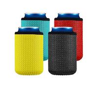 4pcs Can Sleeves, Insulator Stands, Non-Slip Can Sleeves, Neoprene Cooler, Beverage Cooler Sleeves, for Beer, Coke, etc. (Black, Red, Yellow, Blue)