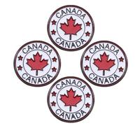 4pcs Canada Flag Lapel Pin round Enamel Zinc Alloy Brooch for Bags | Glossy Polished Finish, Secure Attachment, Year round Use, for Jackets, Students, Collectors