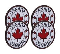 4pcs Canadian Enamel Lapel Pin round Metal Brooch for Bags Autumn | Cute Glossy Maple Leaf Accent, Stylish Souvenir Jewellery for Women, Students, Collectors, Backpacks, Handbags and Patriotic