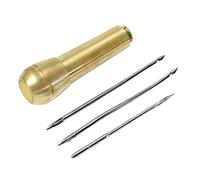 4pcs Canvas Leather Sewing Awl Needle With Metal Handle Shoes Repair Tool