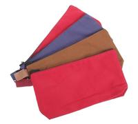 4pcs Canvas Pencil Pouch with Smooth Zipper Large Capacity for Travel | 25cm X 13cm X 5cm Size, Cotton Canvas Build, Ruler and Checks Fit, Excellent Storage