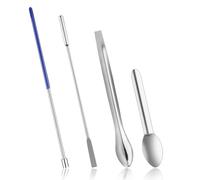 4pcs Cap Filling Machine Kit, Micro Encapsulation Kit Includes Lab U-Shaped Spatula Small Spoon Scoop Fine Particles Tamper Gelcap Capsule Filler Supplies for Medication and Supplements