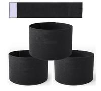4PCS Captain Armbands, 7x33 CM/2.75x13 Inch Black Elastic Arm Band Adjustable Leader Armband Funeral Mourning Band Team Sport Armband for Adult Youth Soccer Volleyball Football Rugby Basketball Player