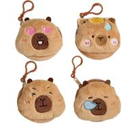 4pcs Capybara Keychain Plush Coin Purse Keychain Bag Pendant Keychain Capybara Headphone Coin Storage Bag Pendant for Women Girls