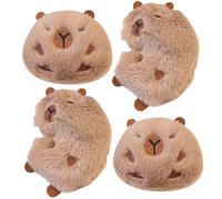 4pcs Capybara Plush Brooches Cute Guinea Pig Bag Decoration Fluffy Animal Brooch Kawaii Stuffed Badge for Backpack Coat Bag