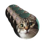 4Pcs Car Air Fresheners Cards A curious cat Hanging Fragrance Scented Cards Lasting Scent Car Aromatherapy Tablets Auto Rearview Mirror Pendant for Wardrobe Shoe Cabinet