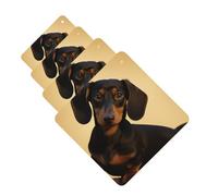 4Pcs Car Air Fresheners Cards A cute dachshund Hanging Fragrance Scented Cards Lasting Scent Car Aromatherapy Tablets Auto Rearview Mirror Pendant for Wardrobe Shoe Cabinet