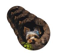 4Pcs Car Air Fresheners Cards A little Yorkshire terrier Hanging Fragrance Scented Cards Lasting Scent Car Aromatherapy Tablets Auto Rearview Mirror Pendant for Wardrobe Shoe Cabinet