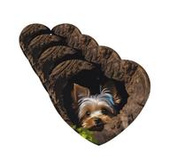 4Pcs Car Air Fresheners Cards A little Yorkshire terrier Hanging Fragrance Scented Cards Lasting Scent Car Aromatherapy Tablets Auto Rearview Mirror Pendant for Wardrobe Shoe Cabinet