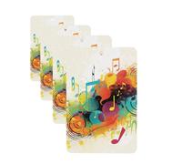 4Pcs Car Air Fresheners Cards Abstract Music Themed Hanging Fragrance Scented Cards Lasting Scent Car Aromatherapy Tablets Auto Rearview Mirror Pendant for Wardrobe Shoe Cabinet