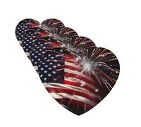 4Pcs Car Air Fresheners Cards American Flag Firework Hanging Fragrance Scented Cards Lasting Scent Car Aromatherapy Tablets Auto Rearview Mirror Pendant for Wardrobe Shoe Cabinet