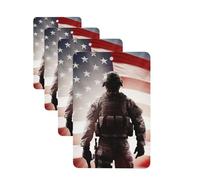 4Pcs Car Air Fresheners Cards American Flag Soldier Hanging Fragrance Scented Cards Lasting Scent Car Aromatherapy Tablets Auto Rearview Mirror Pendant for Wardrobe Shoe Cabinet