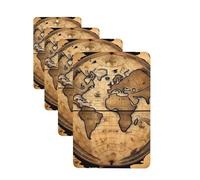 4Pcs Car Air Fresheners Cards Ancient Map World Globe Hanging Fragrance Scented Cards Lasting Scent Car Aromatherapy Tablets Auto Rearview Mirror Pendant for Wardrobe Shoe Cabinet