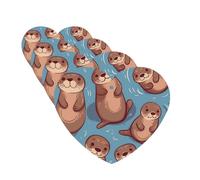 4Pcs Car Air Fresheners Cards Animal Cute Brown Otters Hanging Fragrance Scented Cards Lasting Scent Car Aromatherapy Tablets Auto Rearview Mirror Pendant for Wardrobe Shoe Cabinet
