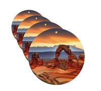 4Pcs Car Air Fresheners Cards Arches National Park Hanging Fragrance Scented Cards Lasting Scent Car Aromatherapy Tablets Auto Rearview Mirror Pendant for Wardrobe Shoe Cabinet