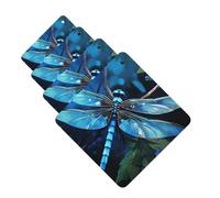 4Pcs Car Air Fresheners Cards Art Blue Dragonfly Hanging Fragrance Scented Cards Lasting Scent Car Aromatherapy Tablets Auto Rearview Mirror Pendant for Wardrobe Shoe Cabinet