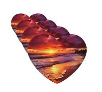 4Pcs Car Air Fresheners Cards Beautiful Beach Sunset Hanging Fragrance Scented Cards Lasting Scent Car Aromatherapy Tablets Auto Rearview Mirror Pendant for Wardrobe Shoe Cabinet