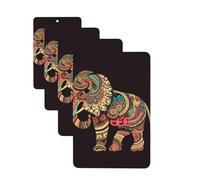 4Pcs Car Air Fresheners Cards Beautiful Elephant Hanging Fragrance Scented Cards Lasting Scent Car Aromatherapy Tablets Auto Rearview Mirror Pendant for Wardrobe Shoe Cabinet