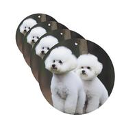 4Pcs Car Air Fresheners Cards Bichon Frise Hanging Fragrance Scented Cards Lasting Scent Car Aromatherapy Tablets Auto Rearview Mirror Pendant for Wardrobe Shoe Cabinet