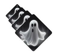 4Pcs Car Air Fresheners Cards Black and Halloween Ghost Hanging Fragrance Scented Cards Lasting Scent Car Aromatherapy Tablets Auto Rearview Mirror Pendant for Wardrobe Shoe Cabinet
