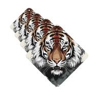 4Pcs Car Air Fresheners Cards Black and white doodle tiger Hanging Fragrance Scented Cards Lasting Scent Car Aromatherapy Tablets Auto Rearview Mirror Pendant for Wardrobe Shoe Cabinet