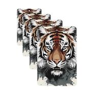 4Pcs Car Air Fresheners Cards Black and white doodle tiger Hanging Fragrance Scented Cards Lasting Scent Car Aromatherapy Tablets Auto Rearview Mirror Pendant for Wardrobe Shoe Cabinet