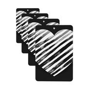 4Pcs Car Air Fresheners Cards Black and white striped heart Hanging Fragrance Scented Cards Lasting Scent Car Aromatherapy Tablets Auto Rearview Mirror Pendant for Wardrobe Shoe Cabinet