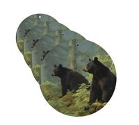 4Pcs Car Air Fresheners Cards Black Bears Hanging Fragrance Scented Cards Lasting Scent Car Aromatherapy Tablets Auto Rearview Mirror Pendant for Wardrobe Shoe Cabinet