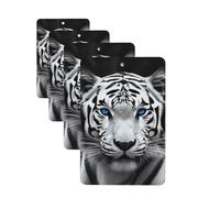 4Pcs Car Air Fresheners Cards Blue Eyed Tiger Hanging Fragrance Scented Cards Lasting Scent Car Aromatherapy Tablets Auto Rearview Mirror Pendant for Wardrobe Shoe Cabinet