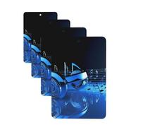 4Pcs Car Air Fresheners Cards Blue Music Hanging Fragrance Scented Cards Lasting Scent Car Aromatherapy Tablets Auto Rearview Mirror Pendant for Wardrobe Shoe Cabinet
