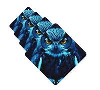 4Pcs Car Air Fresheners Cards Blue Owl Hanging Fragrance Scented Cards Lasting Scent Car Aromatherapy Tablets Auto Rearview Mirror Pendant for Wardrobe Shoe Cabinet