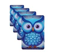 4Pcs Car Air Fresheners Cards Blue Owl Hanging Fragrance Scented Cards Lasting Scent Car Aromatherapy Tablets Auto Rearview Mirror Pendant for Wardrobe Shoe Cabinet