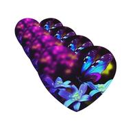 4Pcs Car Air Fresheners Cards Blue Purple Flower Butterfly Hanging Fragrance Scented Cards Lasting Scent Car Aromatherapy Tablets Auto Rearview Mirror Pendant for Wardrobe Shoe Cabinet