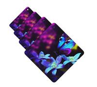 4Pcs Car Air Fresheners Cards Blue Purple Flower Butterfly Hanging Fragrance Scented Cards Lasting Scent Car Aromatherapy Tablets Auto Rearview Mirror Pendant for Wardrobe Shoe Cabinet