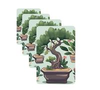 4Pcs Car Air Fresheners Cards Bonsai plant Hanging Fragrance Scented Cards Lasting Scent Car Aromatherapy Tablets Auto Rearview Mirror Pendant for Wardrobe Shoe Cabinet