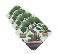 4Pcs Car Air Fresheners Cards Bonsai plant Hanging Fragrance Scented Cards Lasting Scent Car Aromatherapy Tablets Auto Rearview Mirror Pendant for Wardrobe Shoe Cabinet