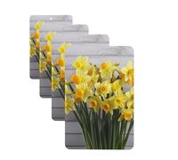 4Pcs Car Air Fresheners Cards Bouquet of Daffodils Hanging Fragrance Scented Cards Lasting Scent Car Aromatherapy Tablets Auto Rearview Mirror Pendant for Wardrobe Shoe Cabinet