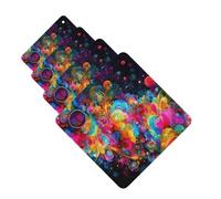 4Pcs Car Air Fresheners Cards Bright Beautiful Colorful Art Hanging Fragrance Scented Cards Lasting Scent Car Aromatherapy Tablets Auto Rearview Mirror Pendant for Wardrobe Shoe Cabinet
