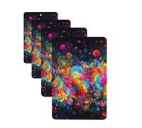4Pcs Car Air Fresheners Cards Bright Beautiful Colorful Art Hanging Fragrance Scented Cards Lasting Scent Car Aromatherapy Tablets Auto Rearview Mirror Pendant for Wardrobe Shoe Cabinet