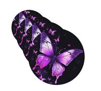 4Pcs Car Air Fresheners Cards Butterfly Purple Hanging Fragrance Scented Cards Lasting Scent Car Aromatherapy Tablets Auto Rearview Mirror Pendant for Wardrobe Shoe Cabinet
